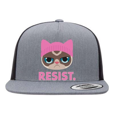 Resist Cat  Flat Bill Trucker Hat