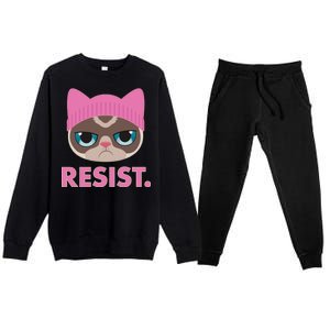 Resist Cat  Premium Crewneck Sweatsuit Set