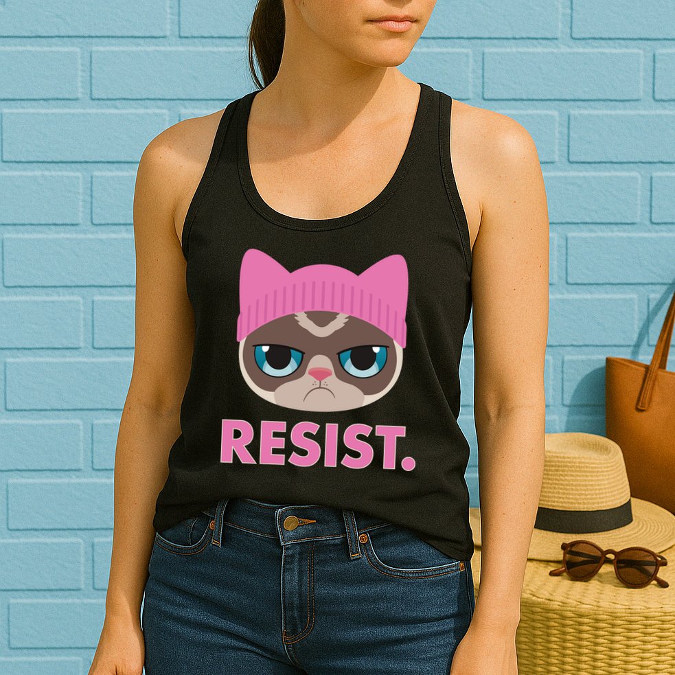 Resist Cat  Womens Tank Top