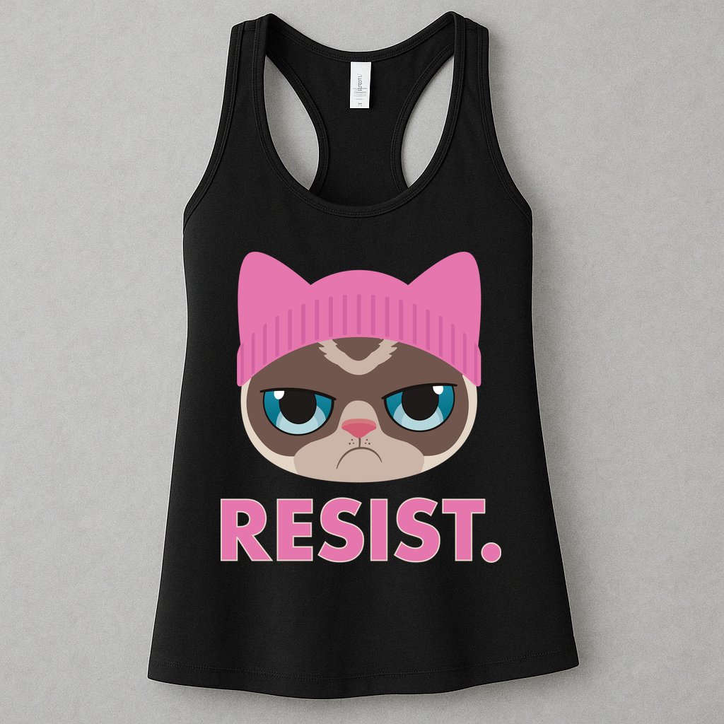 Resist Cat  Womens Tank Top