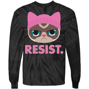 Resist Cat  Tie-Dye Long Sleeve Shirt