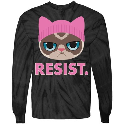 Resist Cat  Tie-Dye Long Sleeve Shirt