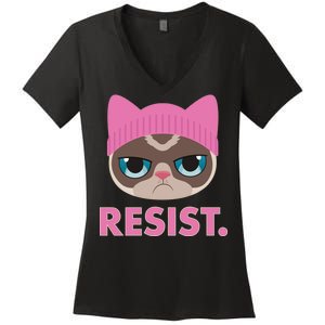 Resist Cat  Women's V-Neck T-Shirt