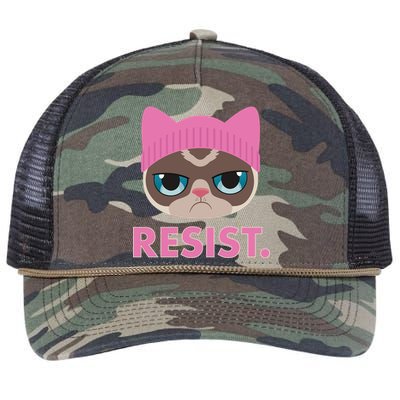 Resist Cat  Retro Rope Trucker Hat Cap