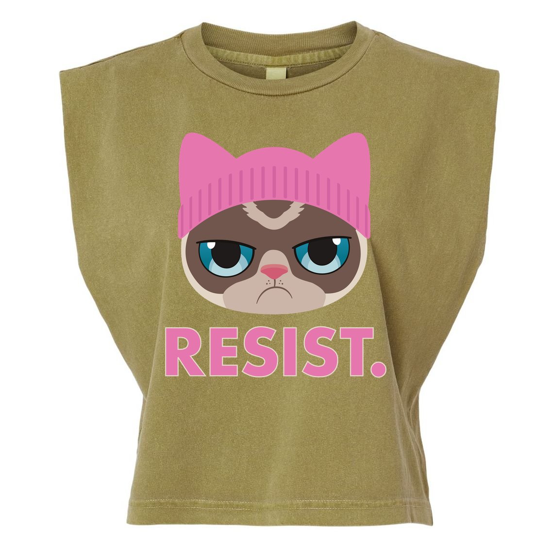 Resist Cat  Garment-Dyed Women's Muscle Tee