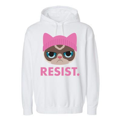 Resist Cat  Garment-Dyed Fleece Hoodie