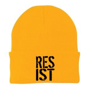 Resist Distressed Knit Cap Winter Beanie