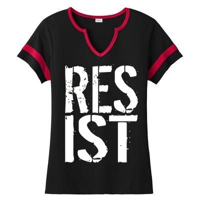 Resist Distressed Ladies Halftime Notch Neck Tee