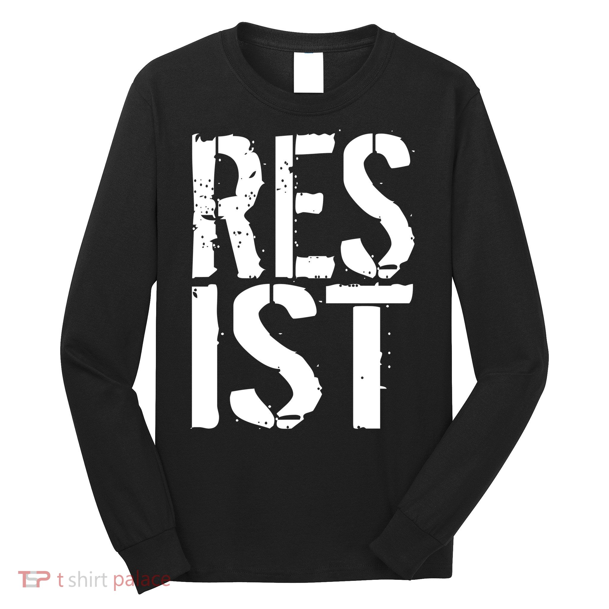 Resist Distressed Long Sleeve Shirt