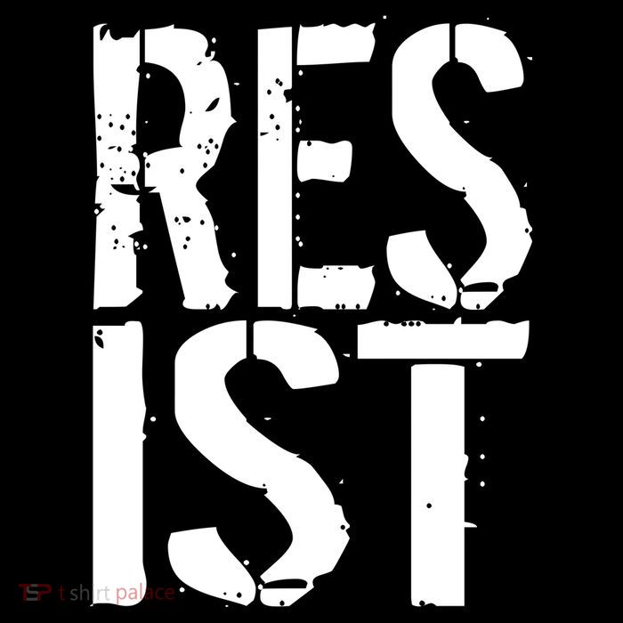 Resist Distressed Button