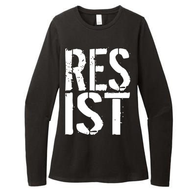 Resist Distressed Womens CVC Long Sleeve Shirt