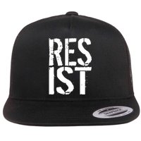 Resist Distressed Flat Bill Trucker Hat