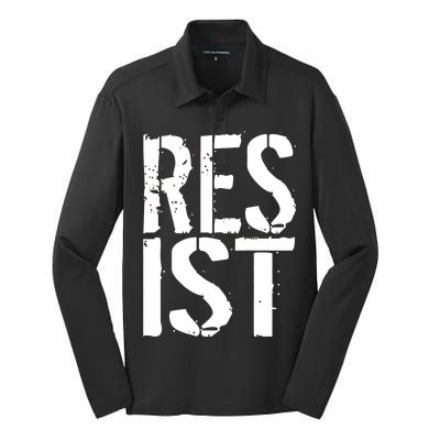 Resist Distressed Silk Touch Performance Long Sleeve Polo