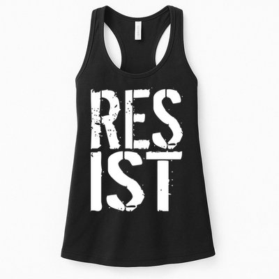 Resist Distressed Womens Tank Top