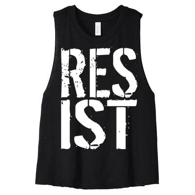 Resist Distressed Women's Racerback Cropped Tank