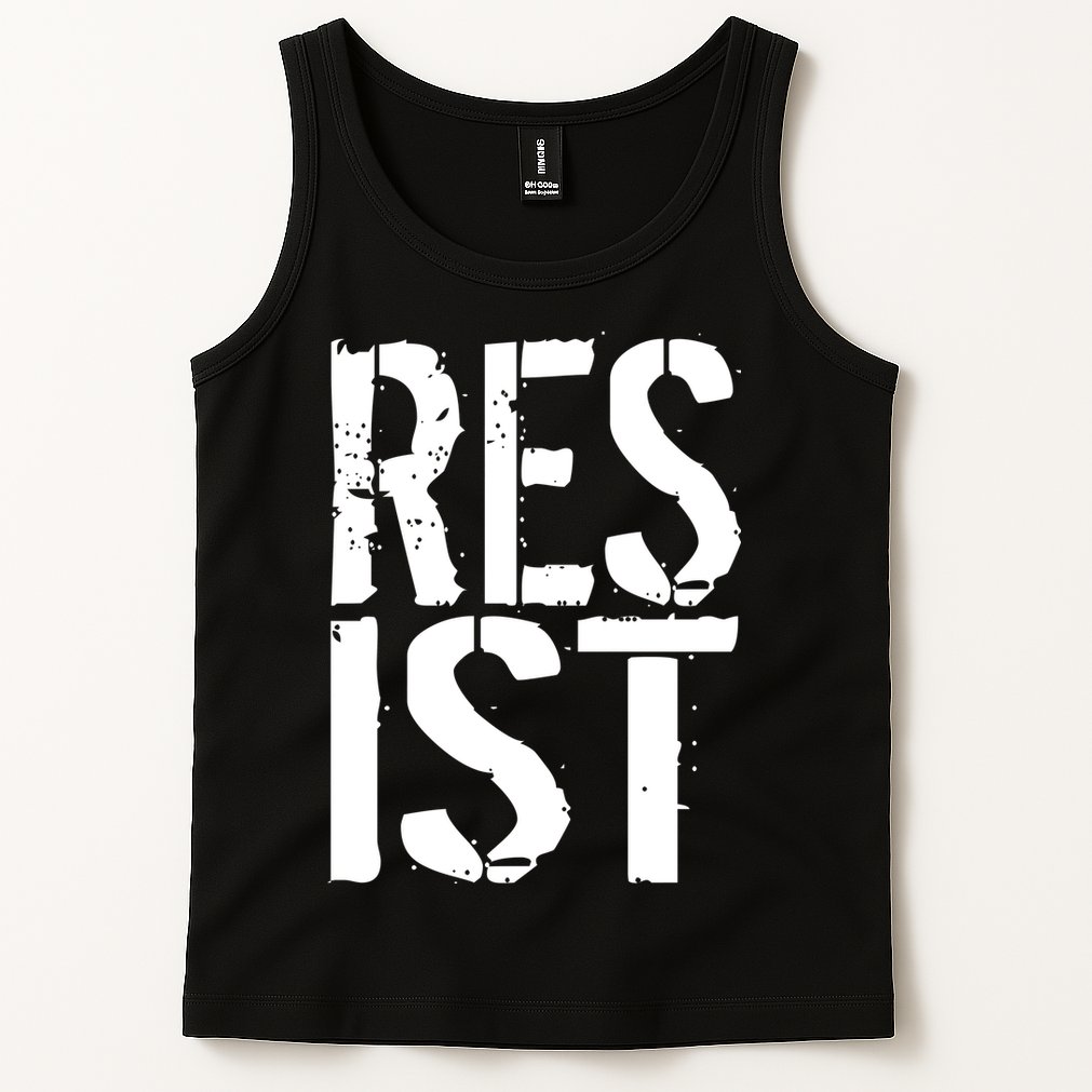 Resist Distressed Tank Top