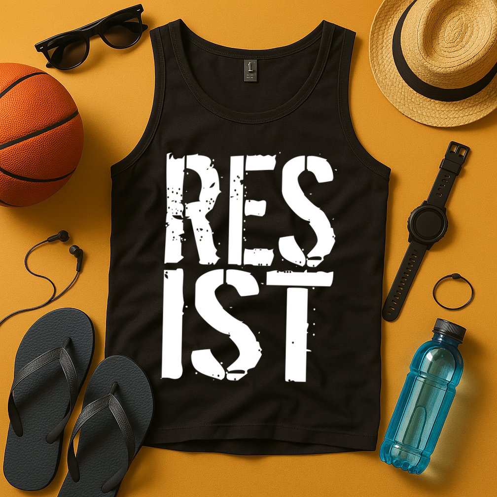 Resist Distressed Tank Top