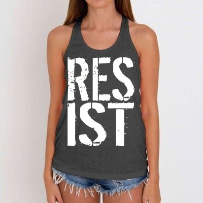 Resist Distressed Women's Knotted Racerback Tank