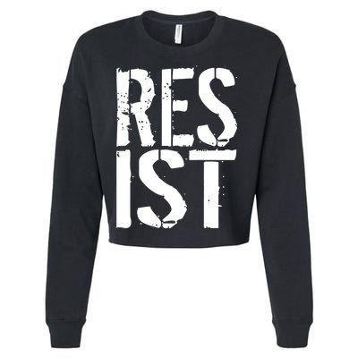 Resist Distressed Cropped Pullover Crew