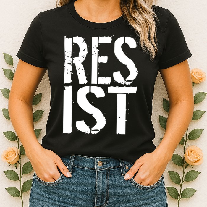 Resist Distressed Womens T-Shirt