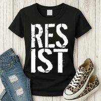 Resist Distressed Womens T-Shirt