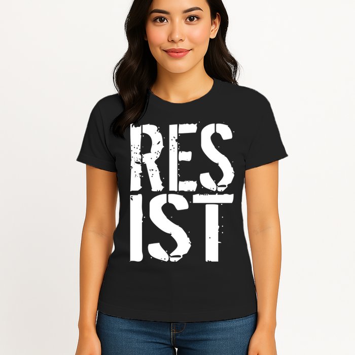 Resist Distressed Womens T-Shirt