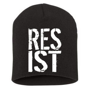 Resist Distressed Short Acrylic Beanie