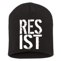 Resist Distressed Short Acrylic Beanie