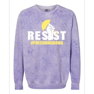 Resist Fight For Hong Kong Yellow Umbrella Movement Colorblast Crewneck Sweatshirt