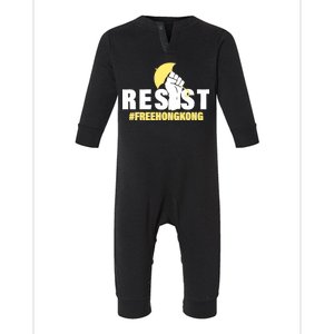 Resist Fight For Hong Kong Yellow Umbrella Movement Infant Fleece One Piece