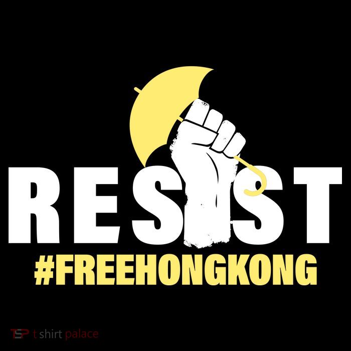 Resist Fight For Hong Kong Yellow Umbrella Movement Full-Length Apron With Pockets