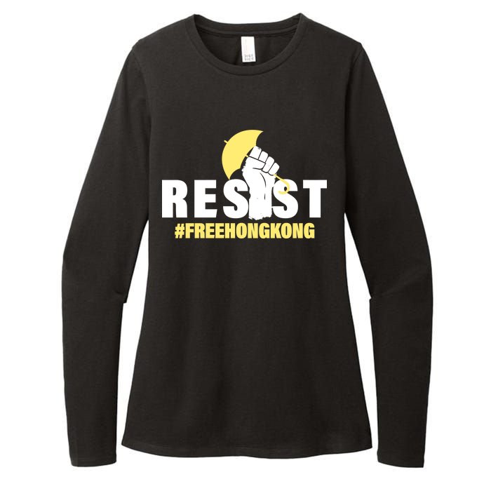 Resist Fight For Hong Kong Yellow Umbrella Movement Womens CVC Long Sleeve Shirt