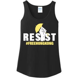 Resist Fight For Hong Kong Yellow Umbrella Movement Ladies Essential Tank