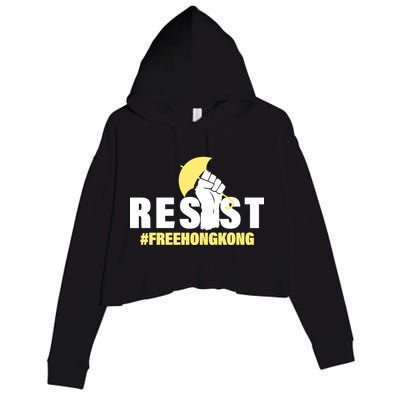 Resist Fight For Hong Kong Yellow Umbrella Movement Crop Fleece Hoodie