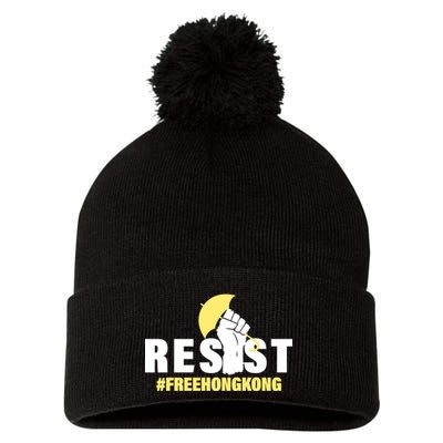 Resist Fight For Hong Kong Yellow Umbrella Movement Pom Pom 12in Knit Beanie