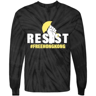 Resist Fight For Hong Kong Yellow Umbrella Movement Tie-Dye Long Sleeve Shirt