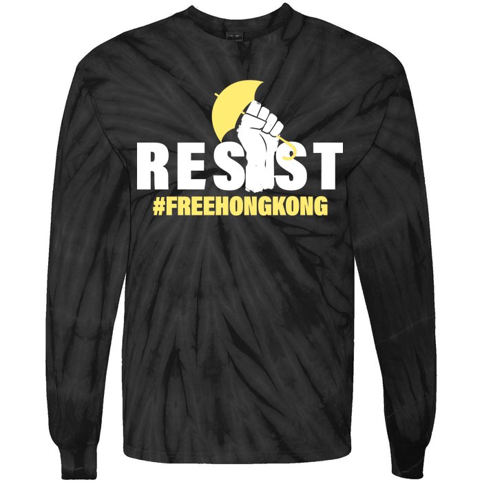 Resist Fight For Hong Kong Yellow Umbrella Movement Tie-Dye Long Sleeve Shirt