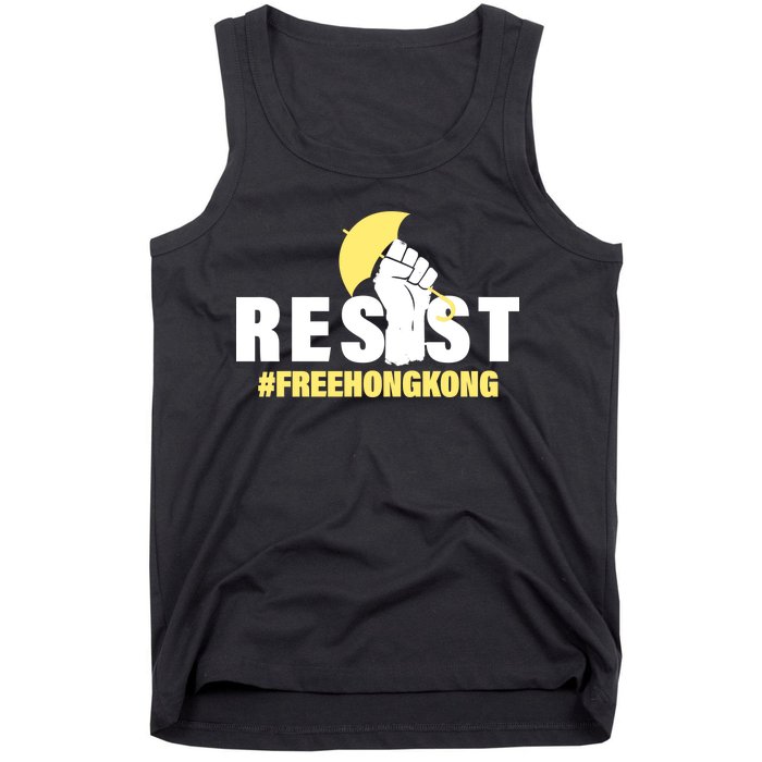 Resist Fight For Hong Kong Yellow Umbrella Movement Tank Top