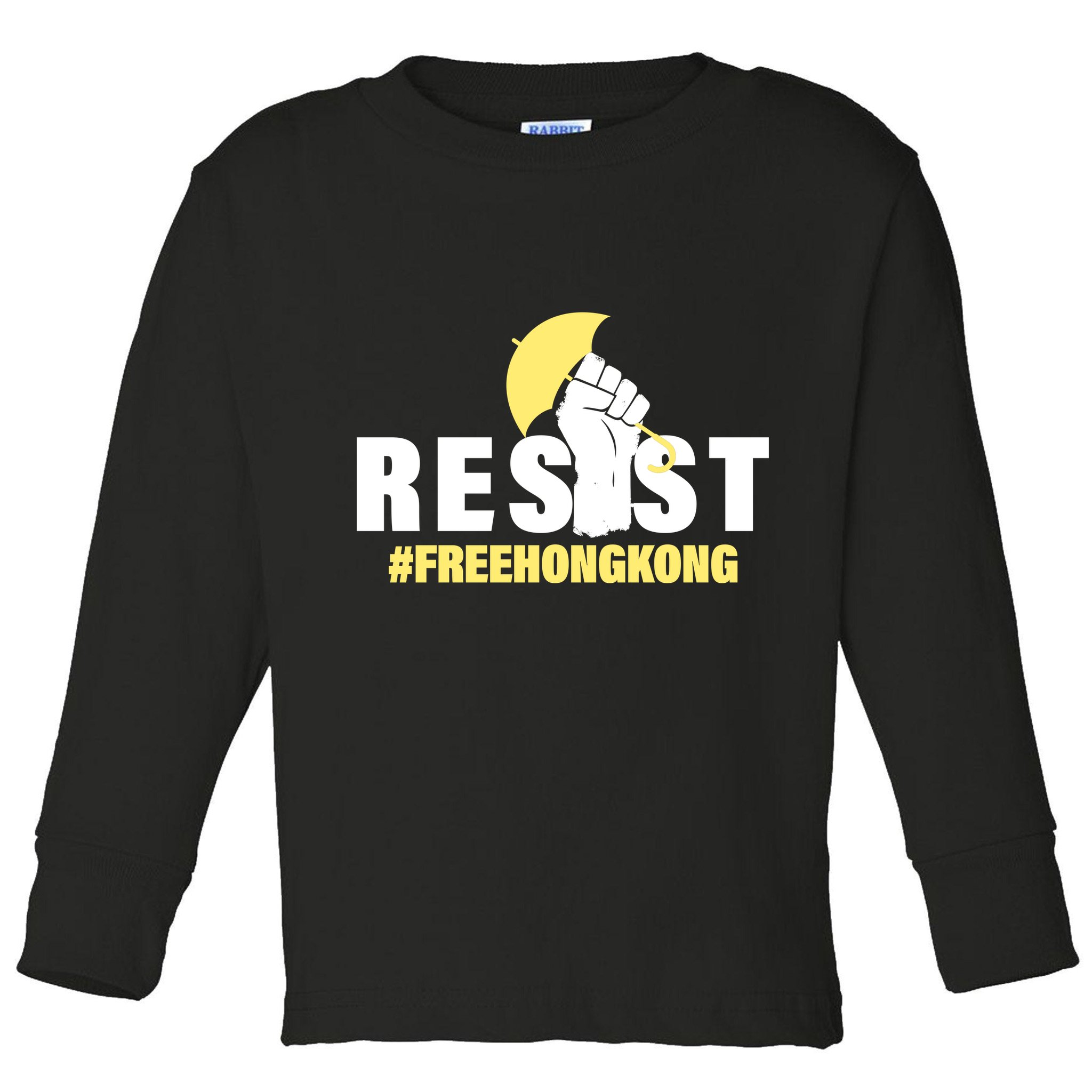 Resist Fight For Hong Kong Yellow Umbrella Movement Toddler Long Sleeve Shirt