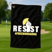 Resist Fight For Hong Kong Yellow Umbrella Movement Golf Towel