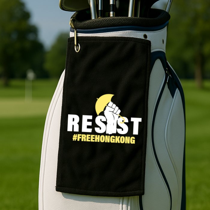 Resist Fight For Hong Kong Yellow Umbrella Movement Golf Towel