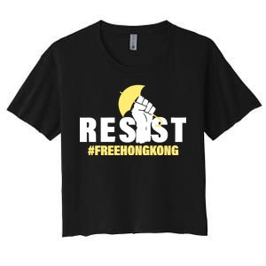 Resist Fight For Hong Kong Yellow Umbrella Movement Women's Crop Top Tee