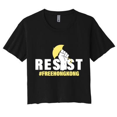 Resist Fight For Hong Kong Yellow Umbrella Movement Crop Top