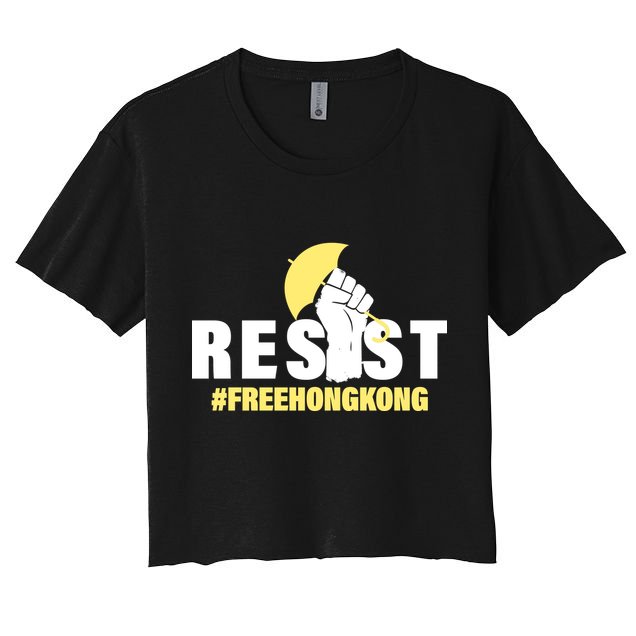 Resist Fight For Hong Kong Yellow Umbrella Movement Crop Top