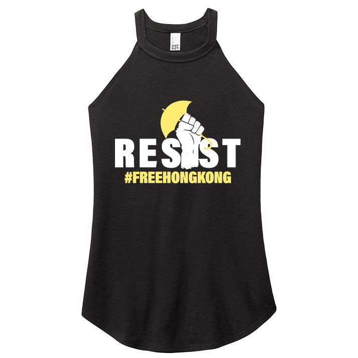 Resist Fight For Hong Kong Yellow Umbrella Movement Women's Perfect Tri Rocker Tank
