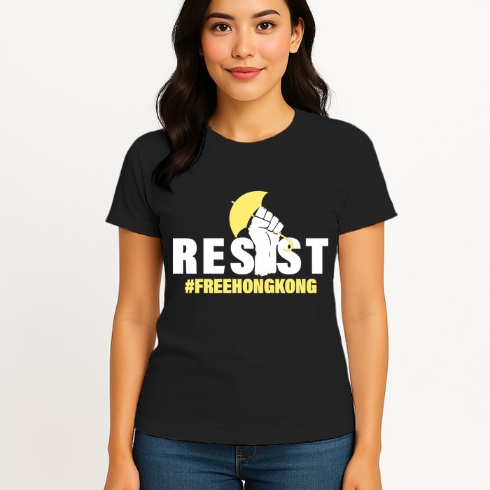Resist Fight For Hong Kong Yellow Umbrella Movement Womens T-Shirt