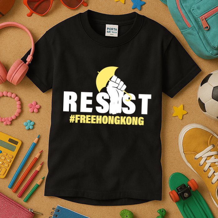 Resist Fight For Hong Kong Yellow Umbrella Movement Kids T-Shirt