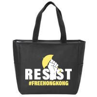 Resist Fight For Hong Kong Yellow Umbrella Movement Zip Tote Bag