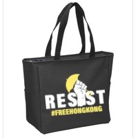 Resist Fight For Hong Kong Yellow Umbrella Movement Zip Tote Bag