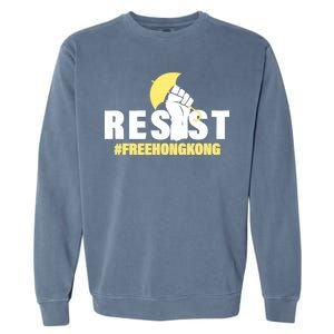 Resist Fight For Hong Kong Yellow Umbrella Movement Garment-Dyed Sweatshirt